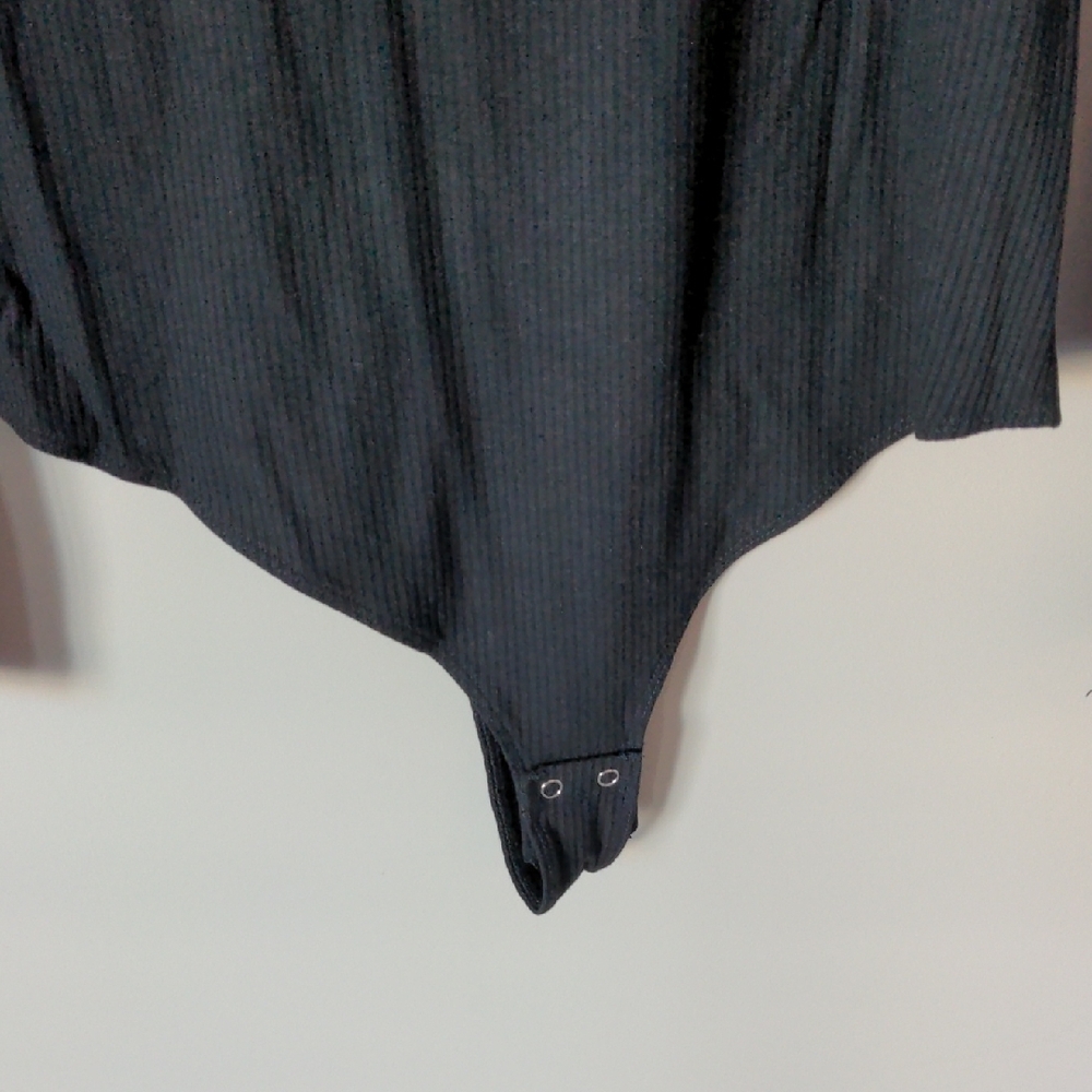 Dynamite Black Ribbed Open-Back Bodysuit - Picture 7 of 13